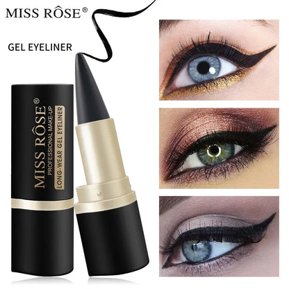 Miss Rose black Kajal long-lasting waterproof gel eye shadow eyeliner pencil