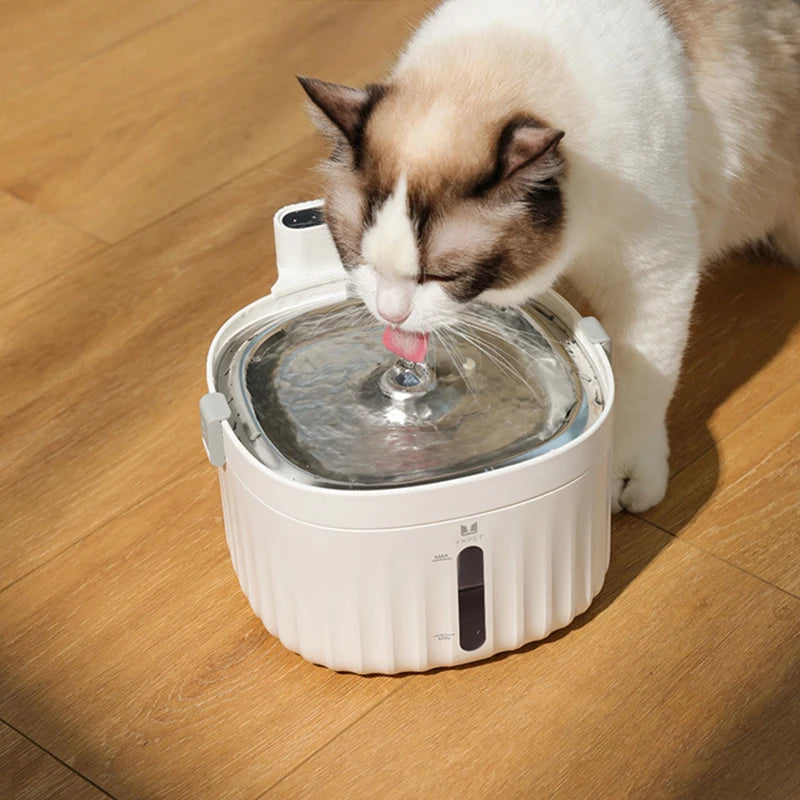 Wireless Automatic Cat Water Fountain USB Cable/Battery Operated Smart Sensing Dog Cat Dispenser Stainless Steel Pet Cat Drinker