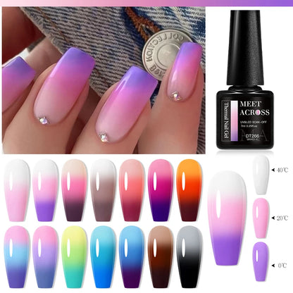 thermal gel nail polish 3 layers temperature color changing semi permanent uv gel varnish nails