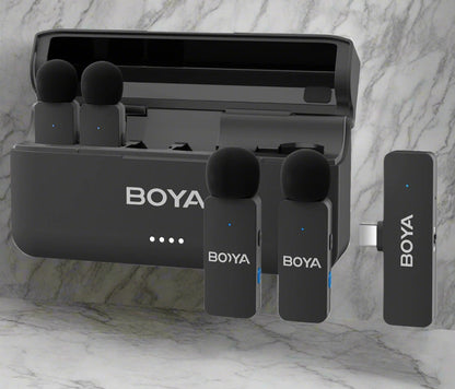 BOYA  -V4U Wireless  Microphone for iPhone Android Phone PC YouTube Video Recording Vlog Live Streaming Interview