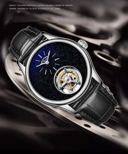 ARI ORBIS Tourbillon Movement Watch Mechanical Business Watches Starry Sky Sapphire Mirror Skeleton