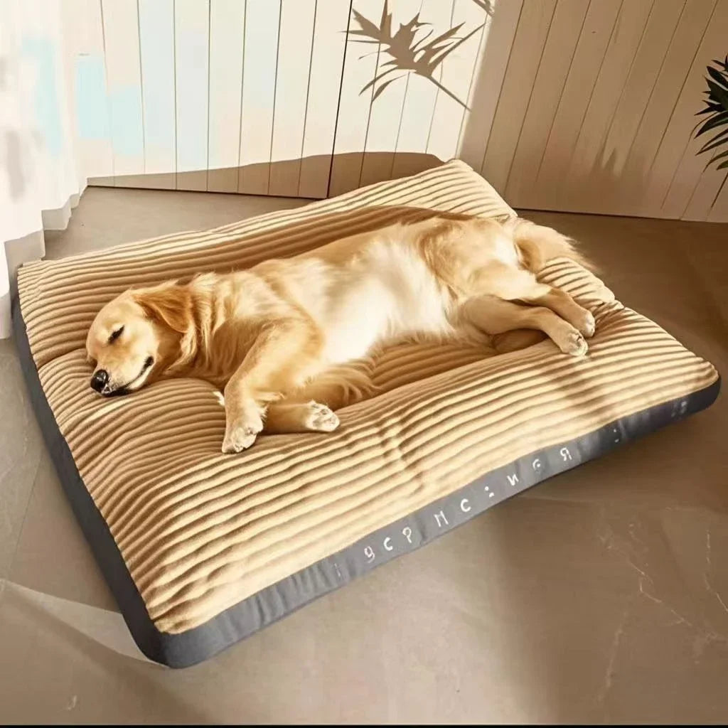 Large corduroy dog bed for medium & big dogs,Washable, soft, removable mat