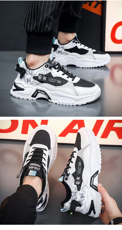 Japanese art, trendy men's sports shoes 2024. Lace-up, breathable shoes.