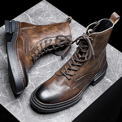 Leather  Boots For Man Thick Fashion Shoes