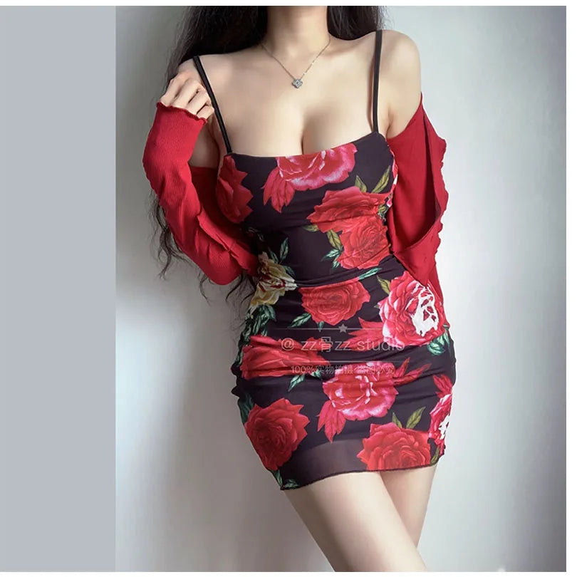 women short dress Sexy Slim Strap Dress Elegant Red Fashion