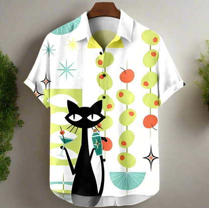 shirt designs of Cartoon animal cat print anime vintage clothing