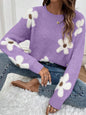 2024 flower sweater women fashion Long sleeve popular top autumn winter sweaters