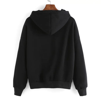 Loose-fit Casual Printed Hooded Sweatshirt For Women , men