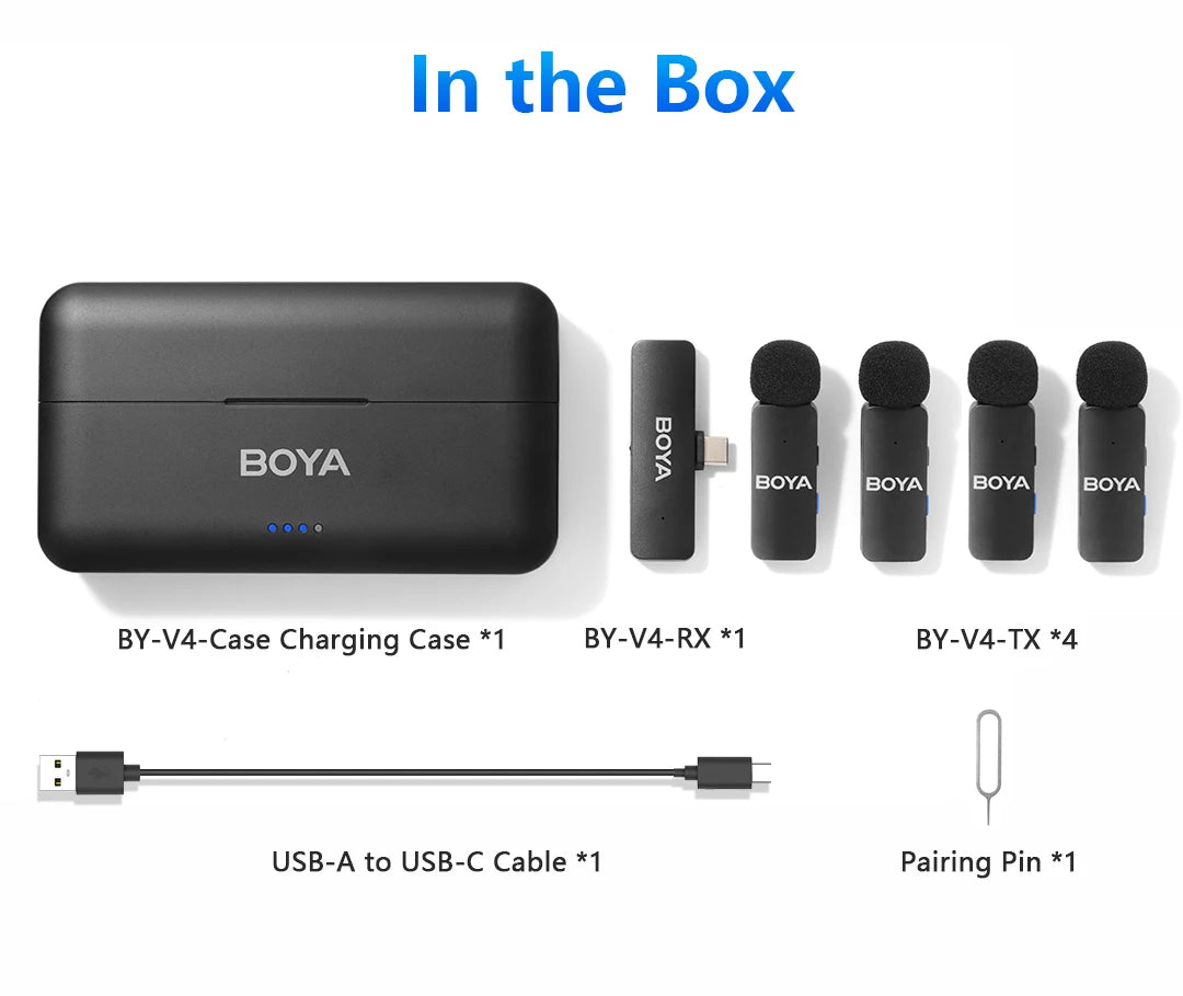 BOYA  -V4U Wireless  Microphone for iPhone Android Phone PC YouTube Video Recording Vlog Live Streaming Interview