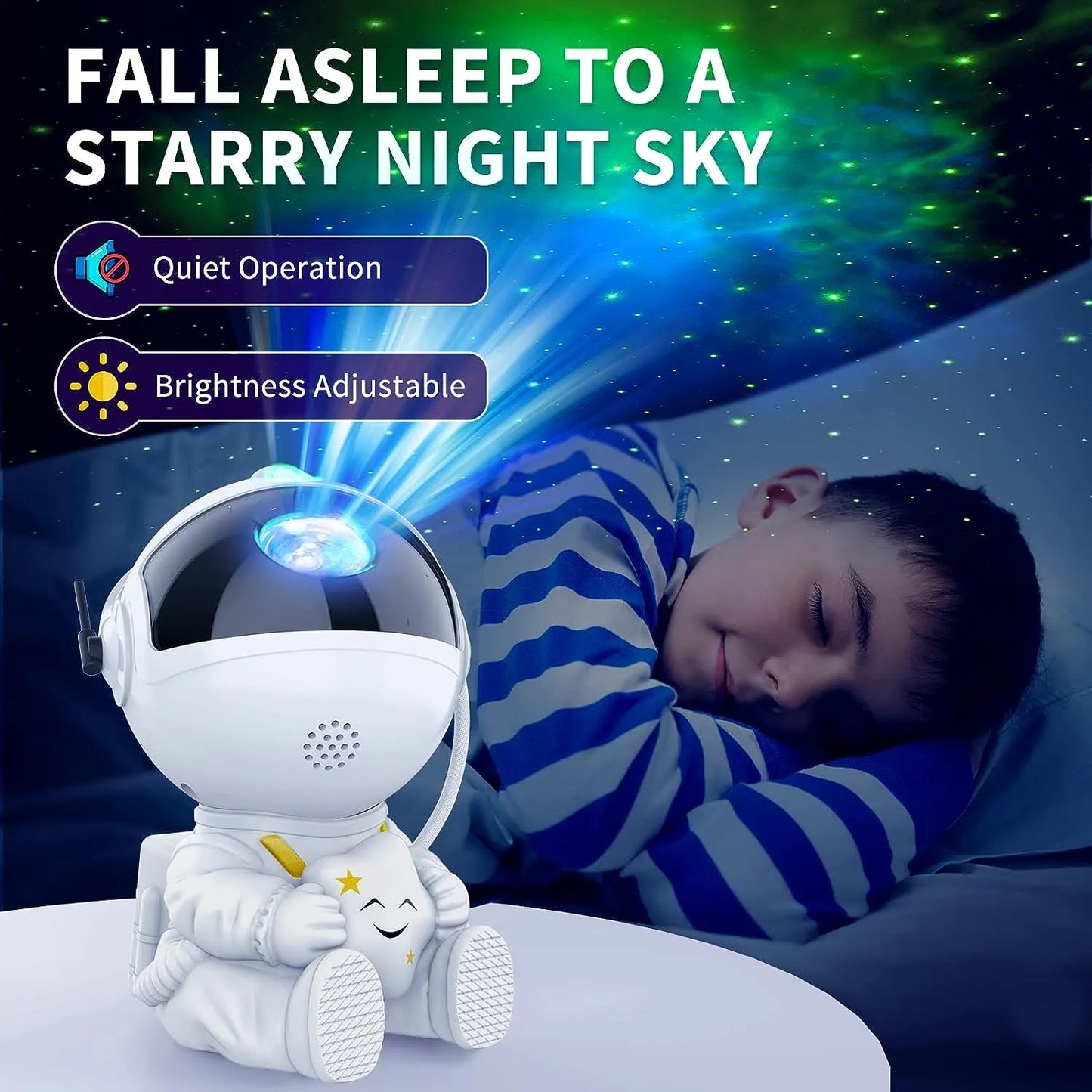 astronaut galaxy star projector led night light-starry ceiling lamp for kids rooms & home décor, perfect unique gift.