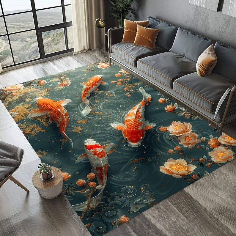 large area retro print living room carpet plush rug , with beautiful designs