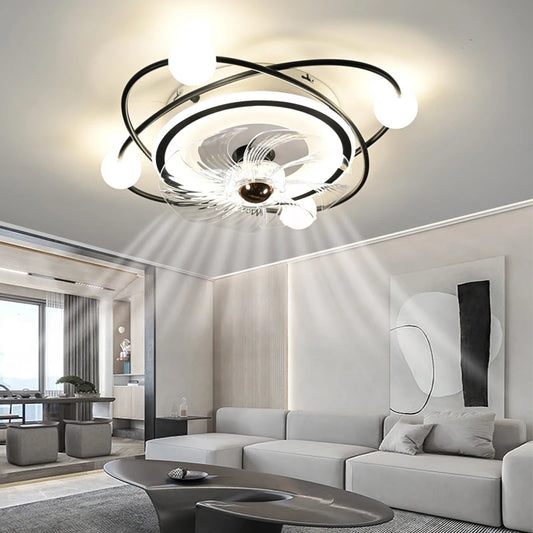 smart ceiling fan - modern adjustable 56cm ceiling fan with light and control