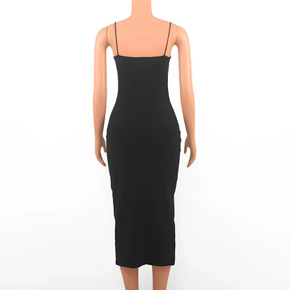 Flirty Sleeveless Backless Spaghetti Strap Bodycon, Casual Clubwear for Elegant Party Nights