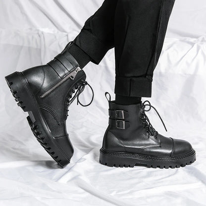 Classic boots fashion  leather men women high boots