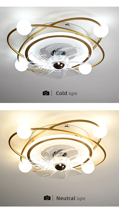 smart ceiling fan - modern adjustable 56cm ceiling fan with light and control