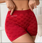 ARI brand panties love heart pink high-waisted breathable knitting underwear for women