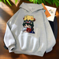 fashion girls, boys anime print hooded sweatshirt